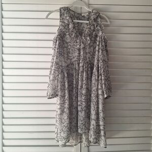 Lucky Brand Sheer Ruffled Tunic Dress